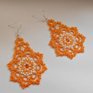 Tatting Earrings lace PDF pattern, tatting jewelry image 3