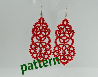 Tatting Pattern Lace  Earrings PDF Pattern jewelry