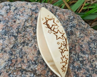 Wood Tatting Shuttle Handmade "Stars " Tool Navette