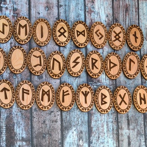 Viking Runes. Elder Futhark Wood Rune Set. Norse Runes. Set of 25 ...