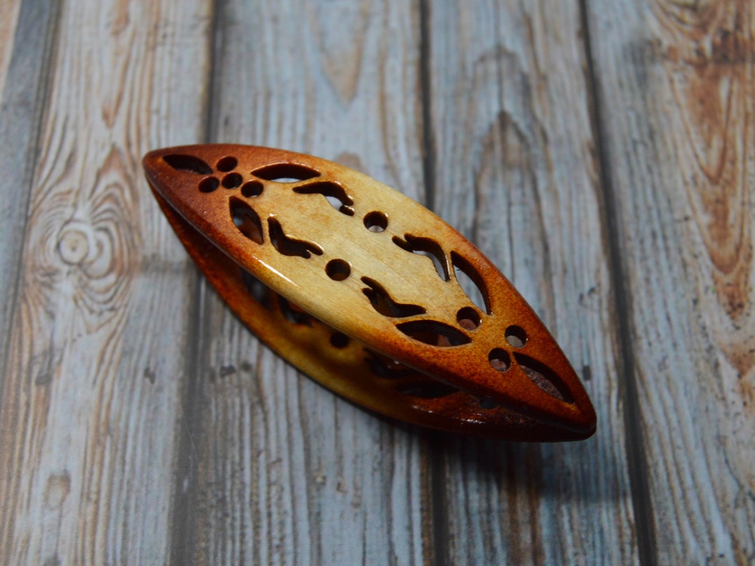 Wooden Tatting Shuttle Handmade of Lined Wood Frivolite Etsy