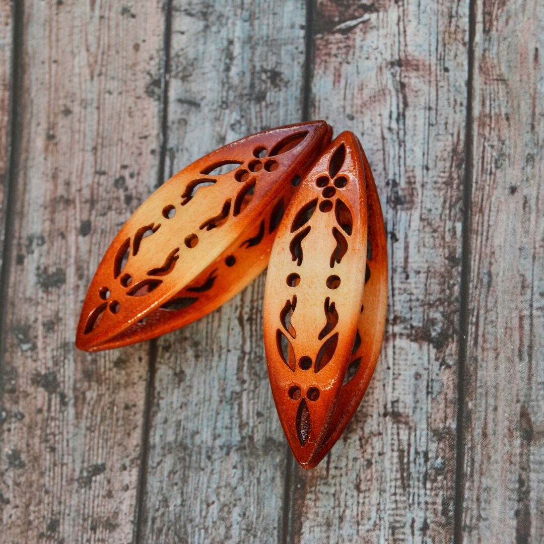 Tatting Shuttle Handmade With Wood Carving Frivolite Navette Etsy