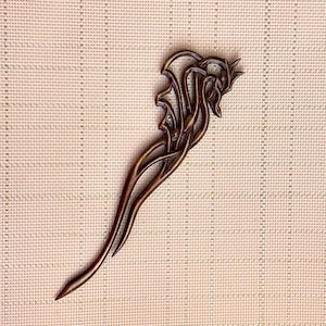 Wood dragon hair stick / Handmade Hair Accessories/  Hair fork/ easy boho hair design/ unusual gift for her