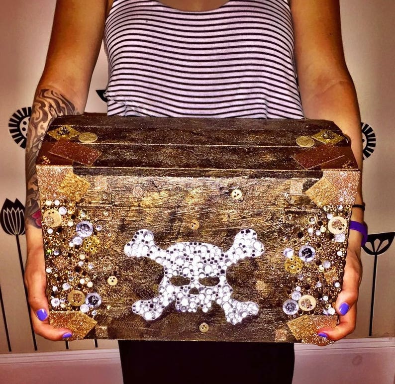 Pirate Treasure Chest with Locks and Latches for Kids Etsy