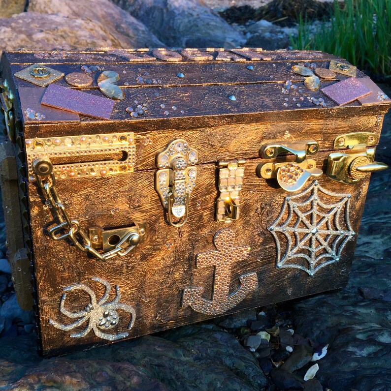 Pirate Treasure Chest with Locks and Latches for Kids Etsy