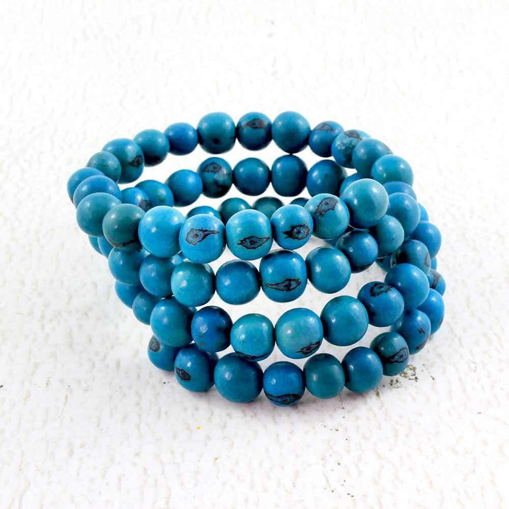 Wrap Around Bracelet Blue Bracelet Acai Bead Multi Strand | Etsy