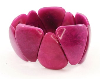 Purple Bracelet - Statement Bracelet in Fuchsia - Fair Trade Jewelry - Purple Jewelry - Bracelet for Girlfriend - Tagua Jewelry