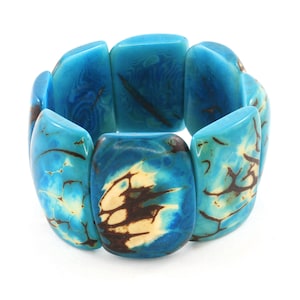 Blue Tagua Bracelet Cuff Jewelry Eco Friendly Tagua Nut in - Etsy