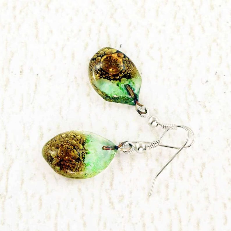 Fused Glass Earrings Bubble Earrings Beautiful Earrings Etsy