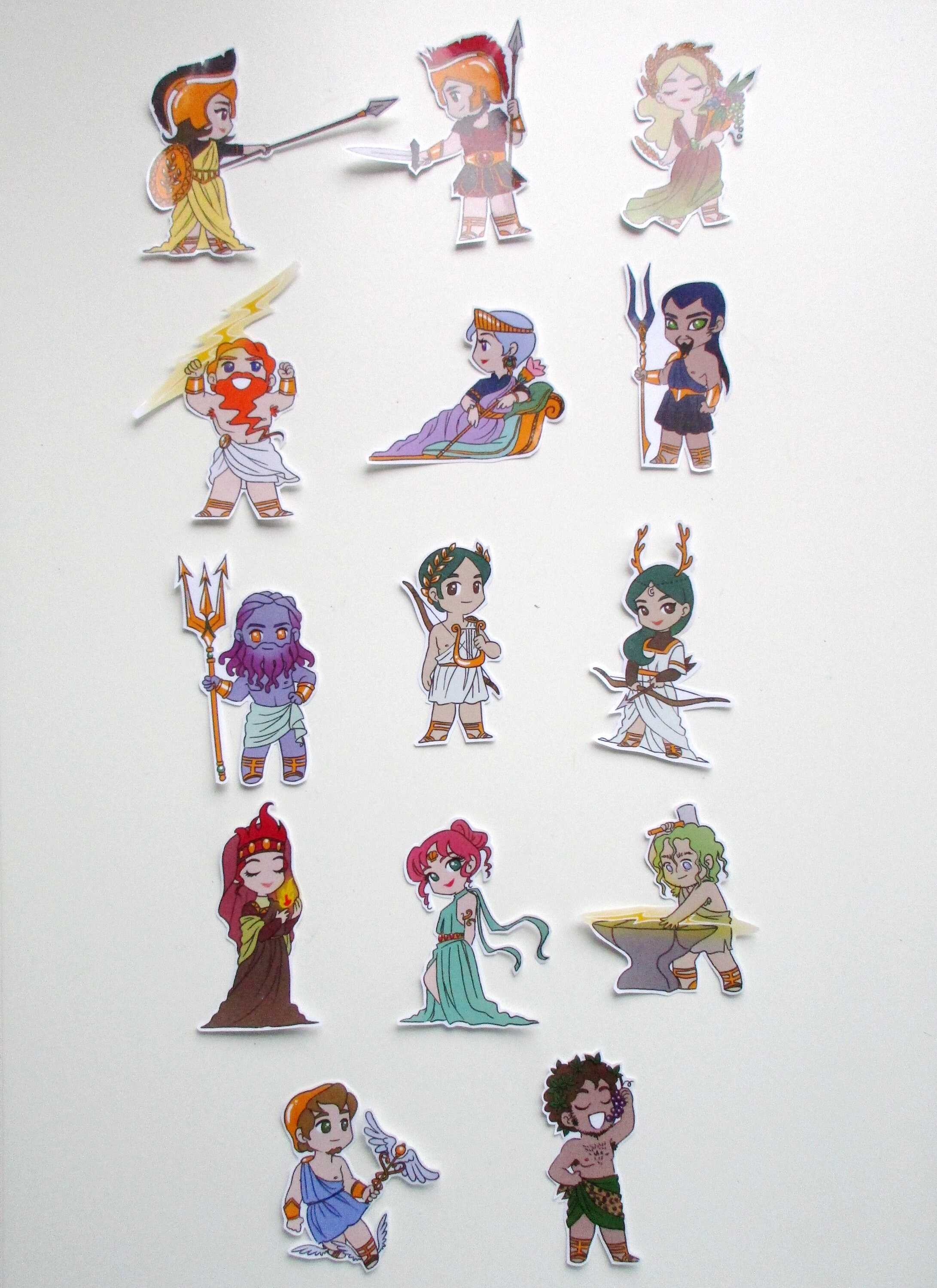 Gods and Goddesses of Greek Mythology 14 Handmade Stickers - Etsy UK