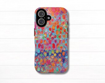 Abstract Art Phone Case: Tough, Impact Resistant, Wireless Charging, iPhone, Galaxy, Pixel