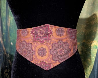 Orund Corset Belt: 29" Underbust Handmade Cosplay Renaissance Faire Festival Accessories Green Foliage Cottagecore Druid Masquerade