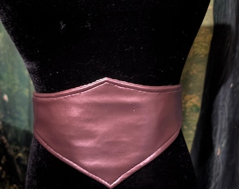 Metallic Corset Belt: 23.5" Underbust Handmade Cosplay Renaissance Faire Festival Accessories Druid Red Maroon Shiny Larp