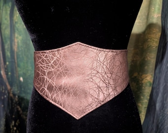 Bronze Corset Belt: 30" Underbust Handmade Cosplay Renaissance Faire Festival Accessories Druid Ranger Brown Shiny Larp