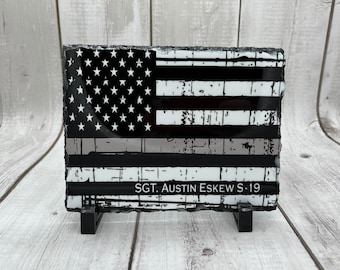 Corrections Slate, Silver Line, Law Enforcement Gift, Photo Rock (5x7)