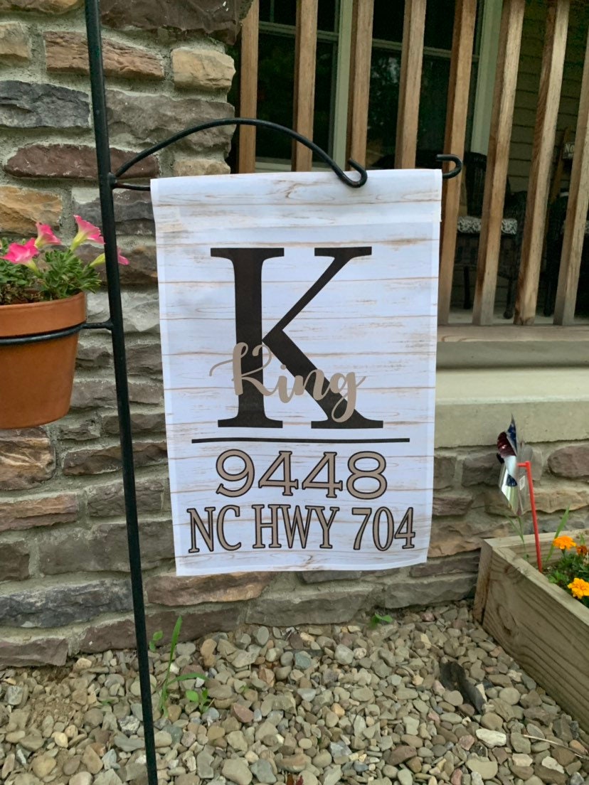 Address Garden Flag, Rustic garden flag, Street Address Flag, Custom …