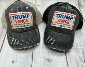 Trump Hat, Trump 2024, MAGA, President Trump, Donald J Trump, trucker hat, patch hat, 45th President, Fix America Again, Republican, Vance