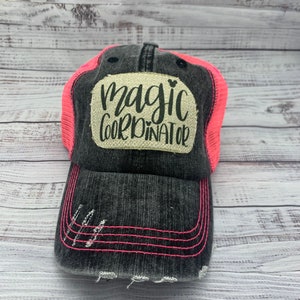 Disney Hat, Magic Coordinator, mom gear, Minnie, Minnie Mouse, Mickey, Mickey Mouse, Disney, Disney world, vacation, trucker hat