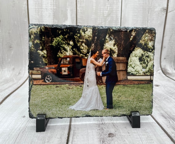 Custom Photo Slate, Glossy Personalized Picture Rock (5x7)