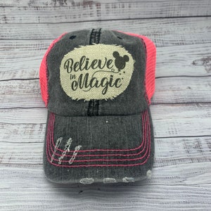 Disney Hat, Believe in Magic, mom gear, Minnie, Minnie Mouse, Disney Vacation, Mickey Mouse, Disney, Disney world, vacation, patch hat
