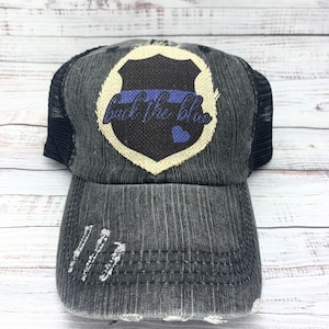 Police hat, back the blue, LEO, trucker hat, patch hat, wife, police, thin blue line hat, first responder, police wife hat, police mom