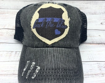 Police hat, back the blue, LEO, trucker hat, patch hat, wife, police, thin blue line hat, first responder, police wife hat, police mom