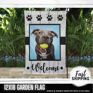 Garden Flag, Dog Welcome Flag, Man's best friend, beware of dog, custom dog gift, pet flag, doghouse flag, guard dog, 12x18, protected by