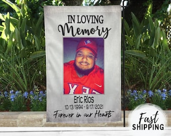 Personalized Memorial Garden Flag, Gravesite Decoration (12x18 Flag)