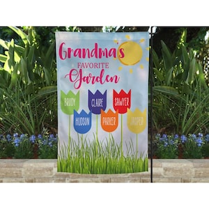 Flower Garden Flag, Mother’s Day, Favorite Garden, Christmas, custom, spring, grandma gift