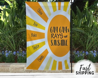 Personalized Sunshine Garden Flag, Mother's Day Gift (12x18)