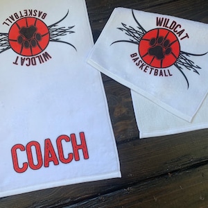 Sports Sweat Towel, athletic towel, sports team, basketball, hockey, baseball, gear, team gift, personalized, high school, college