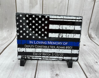 Police Officer Slate, Thin Blue Line, Back the Blue, Police department, Officer Gift, Police Retirement, New Officer, Police Frame