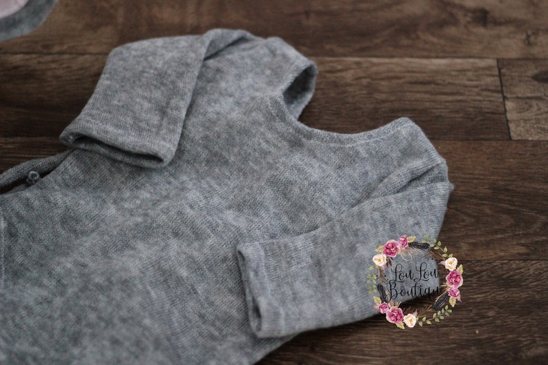 Grey mouse outfit bonnet hat baby boy girl Newborn Sitter Photo Prop UK Seller LouLouBoutique Photography Props