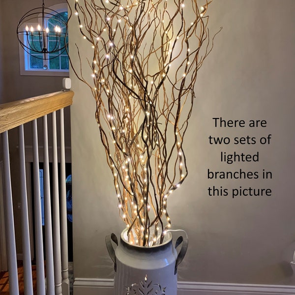 Lighted Branches in Vase Etsy