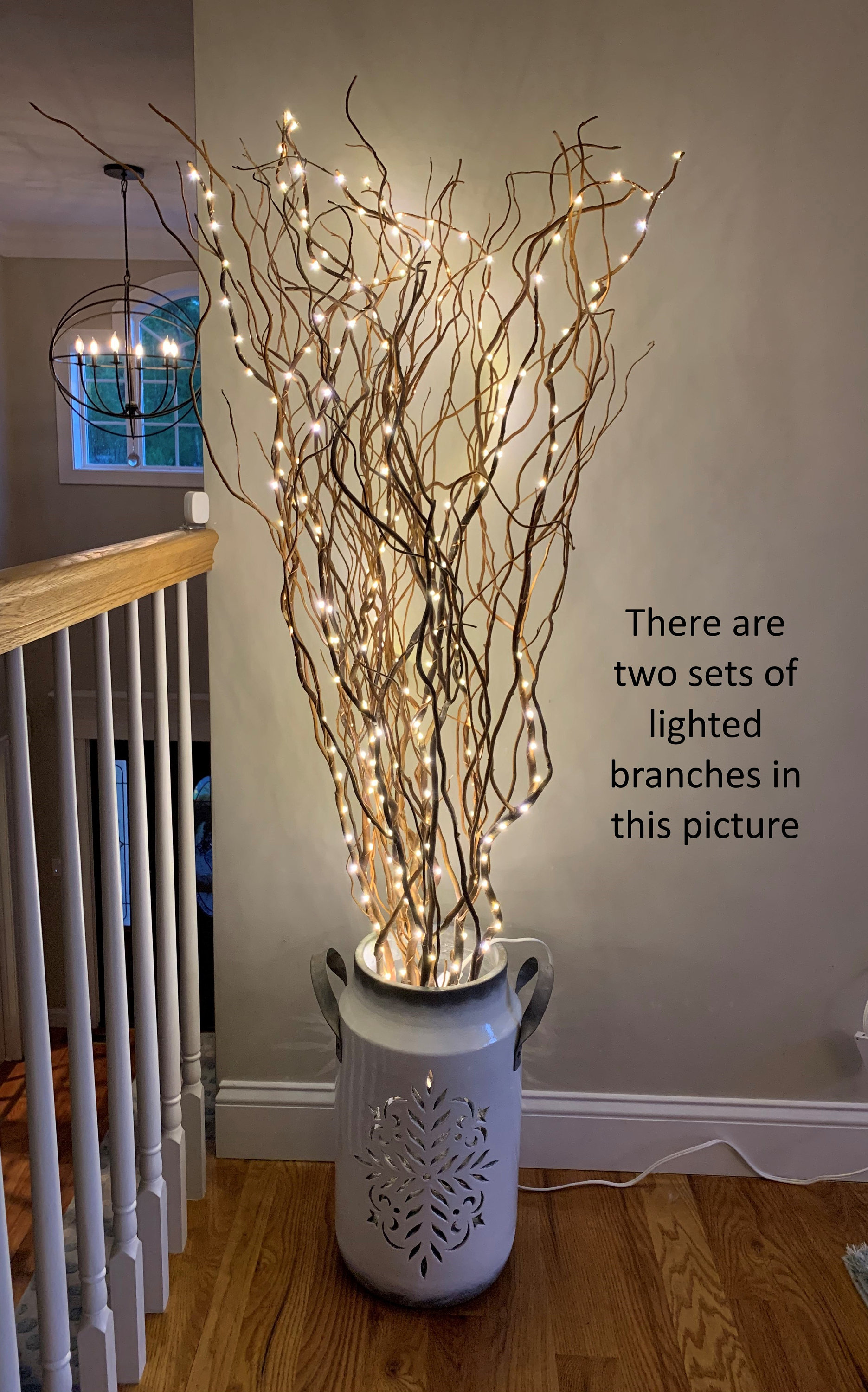 60plug in LED Lighted Curly Willow Branch Remote Control 
