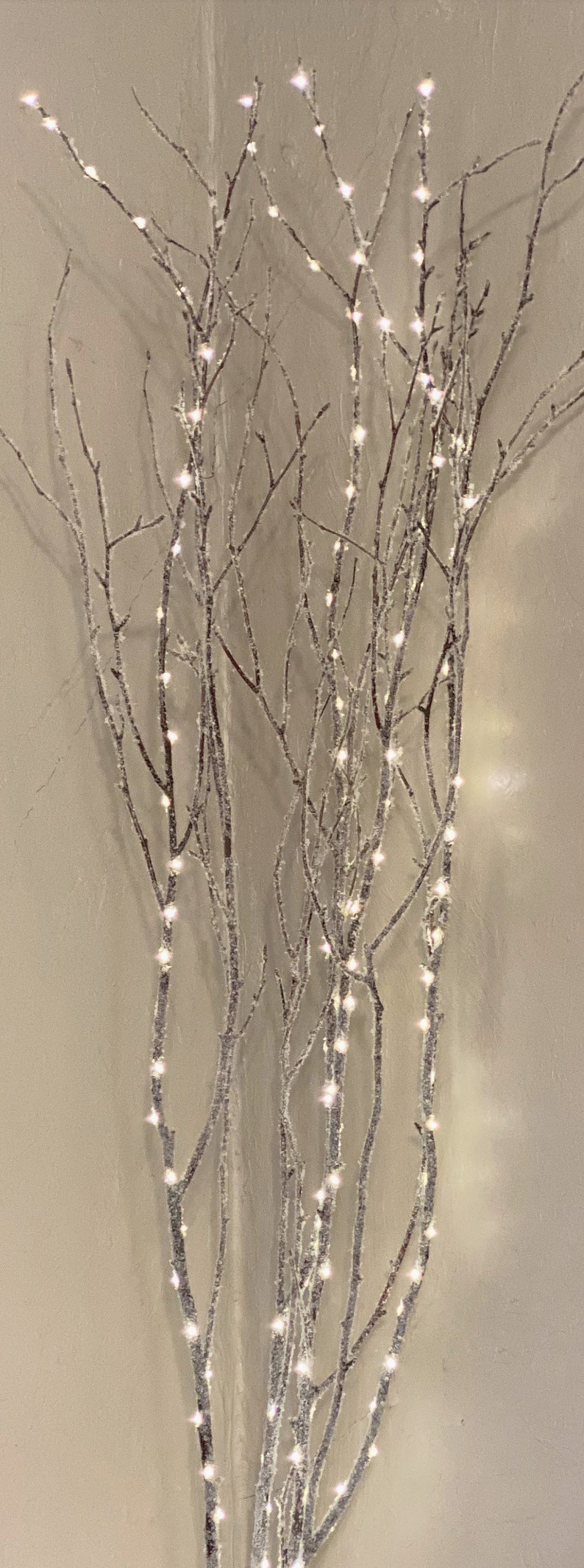 LED Lighted Snow Birch Branches With Remote Etsy