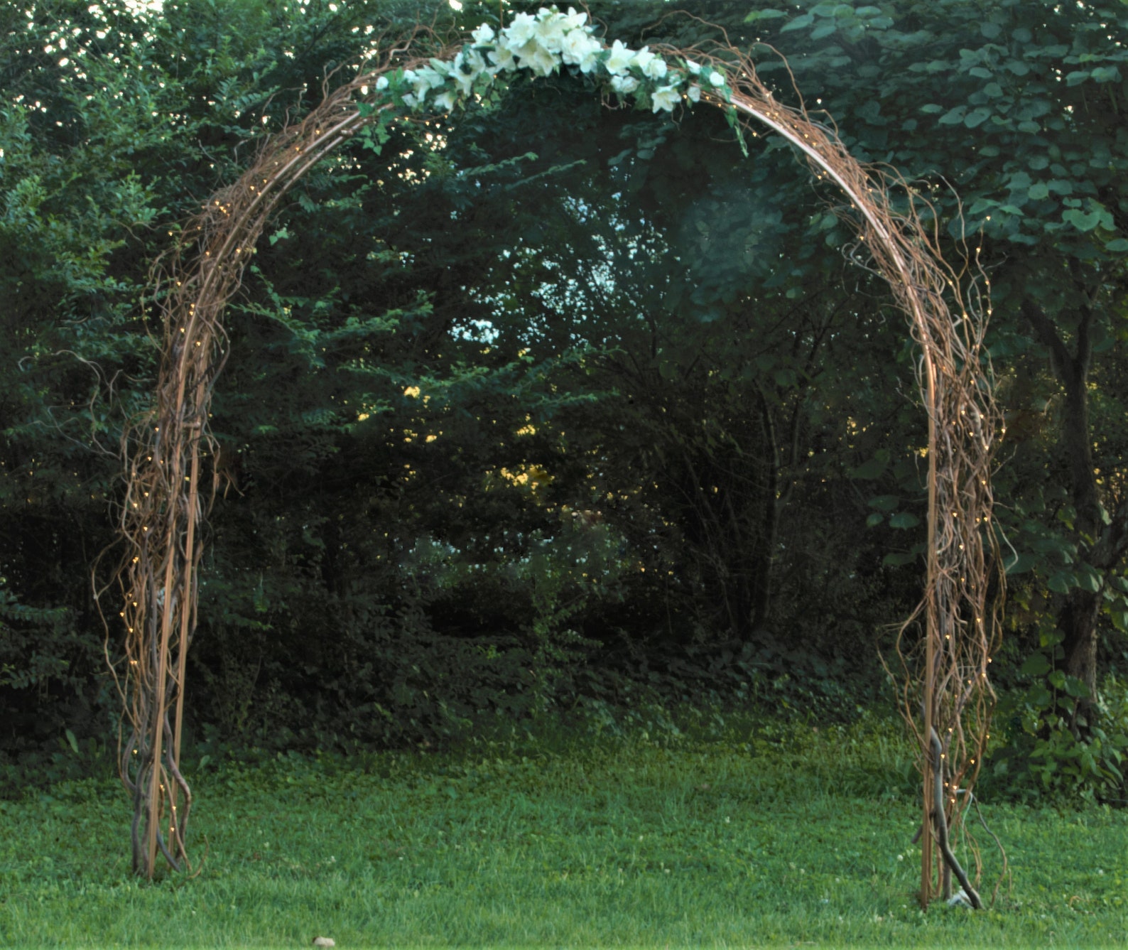 LED lighted Rustic Curly Willow Wedding Arch with Copper Arch Etsy