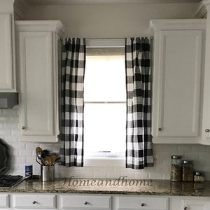 Black White drapes Black White curtains Farmhouse curtains living room Extra Long Curtains. Window Treatments PAIR 25&quot;W or 52&quot; W