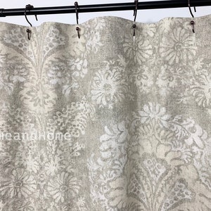 Custom Shower Curtain Ikat shower curtain stall Shade beige 72 x 84. 72 x 90. 72 x 96. extra long shower curtain
