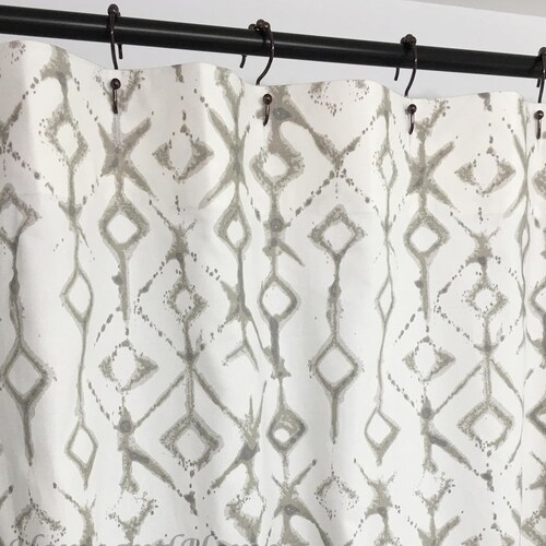 Paisley Shower Curtain Ecru Taupe off White 72 X 84 108 Custom Etsy