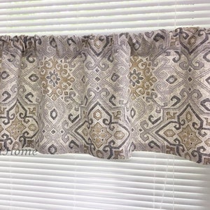 Taupe Valance Gray valance Covington valance Curtain Valance Topper Window Valance Kitchen Valance. Custom valance