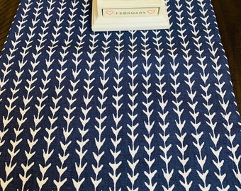 Blue table runner Navy Blue table runner holidays weddings party designer fabric table runner navy blue light blue white table runner topper