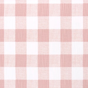 Blush Pink Shower curtain. Buffalo Check Slub Linen Look long shower curtain. Extra wide shower curtain. Custom shower curtain