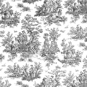 Scalloped Valance 52 x 16 50 x 16 window valances Jamestown toile black white toile valance Kitchen Valance lined valance