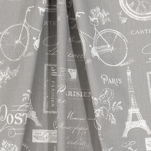 Pairs Shower curtain long shower curtain Extra wide shower curtain fabric shower curtain Paris Vintage Indigo Blue Shower curtain