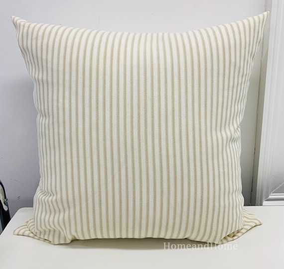 Zipper Closure Ticking Stripe Pillow Covers Farmhouse Pillow Etsy