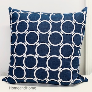 Zipper Closure  Navy blue pillow cover Light Blue White Euro Shams throw pillow covers lumbar 14x14 16x16 18x18 20x20 22x22 24x24 26x26