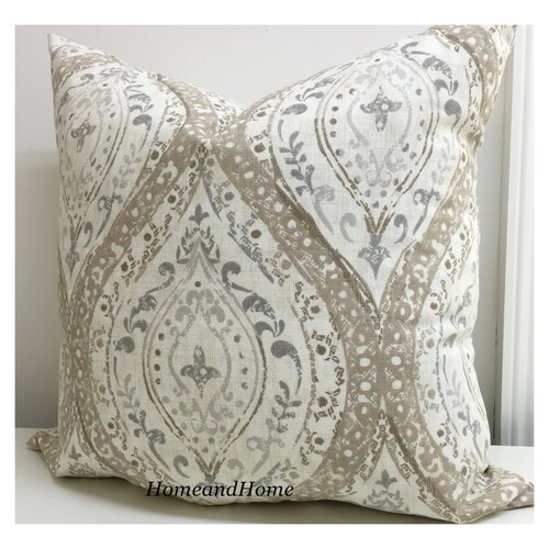 Pillow Cover Zipper Closure Ogee Pillow Cover Ariana Spa Linen Etsy