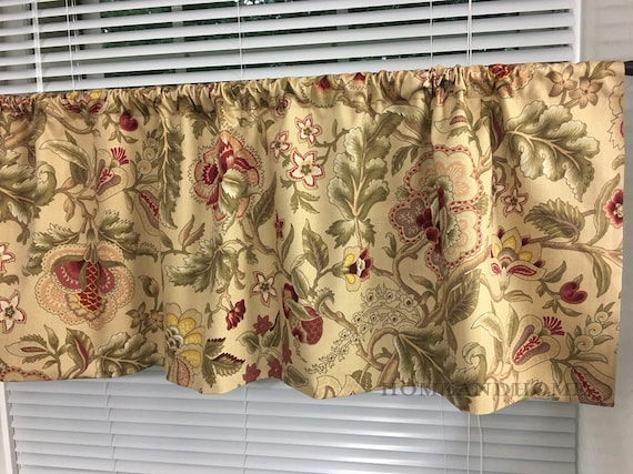 Waverly Valance Lined Valance Floral Curtain Valance Window Etsy