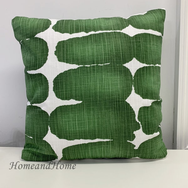 Rich Green pillow cover Zipper Closure  Euro Shams pillow cover  Pillow Cover. lumbar  Dot Pine Slub Canvas 22x22 24x24 26x26